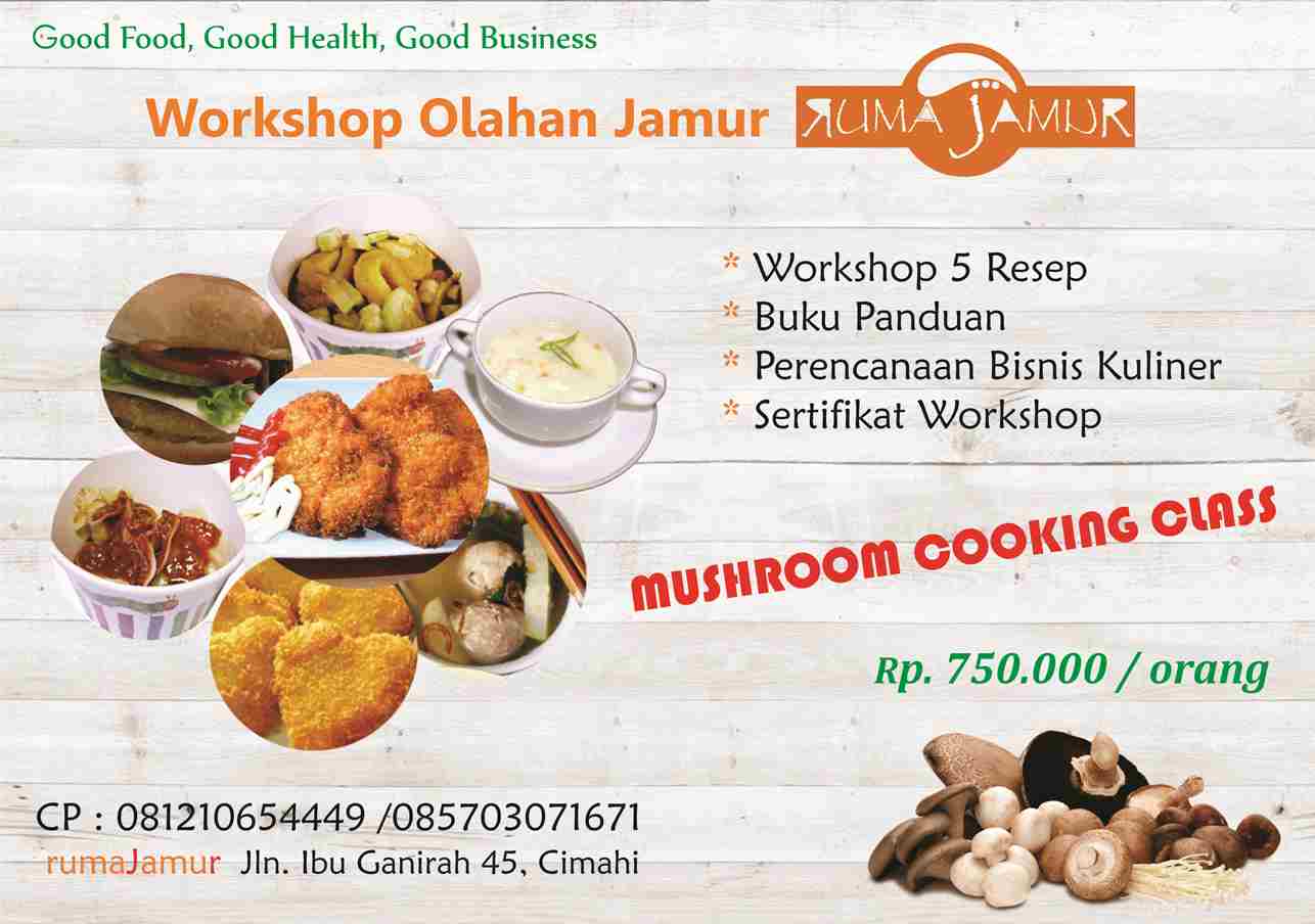 brosur pelatihan kuliner jamur mushroom cooking class 2019